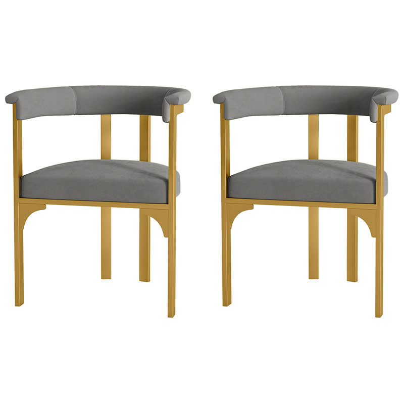 Glam Metal Dining Room Chair Armless Open Back Dining Side Chair for Restaurant Use