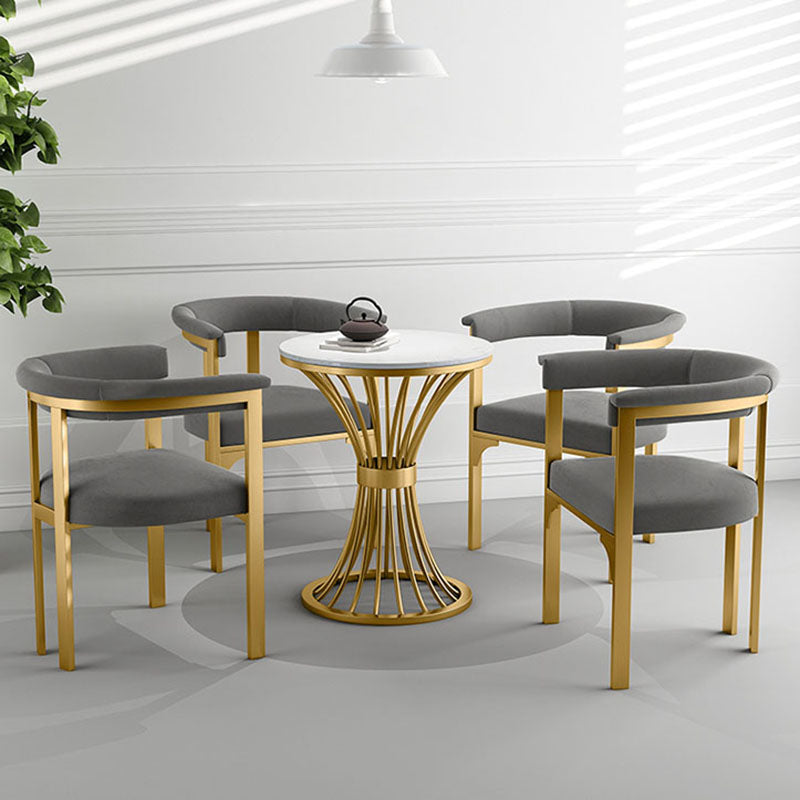 Glam Metal Dining Room Chair Armless Open Back Dining Side Chair for Restaurant Use