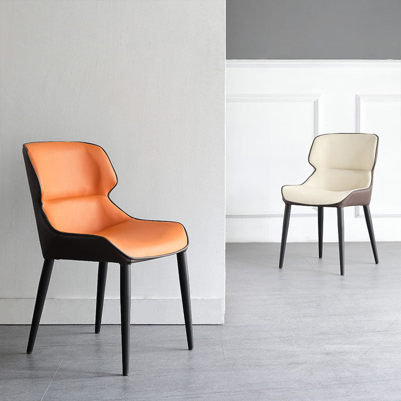 Contemporary Wingback Side Chairs Leather Dining Side Chair for Kitchen