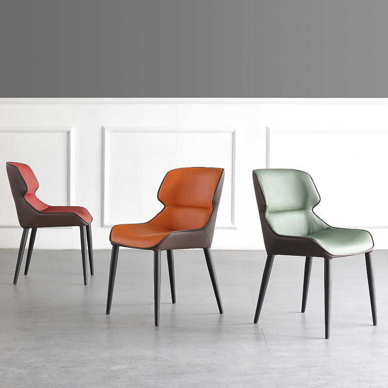 Contemporary Wingback Side Chairs Leather Dining Side Chair for Kitchen