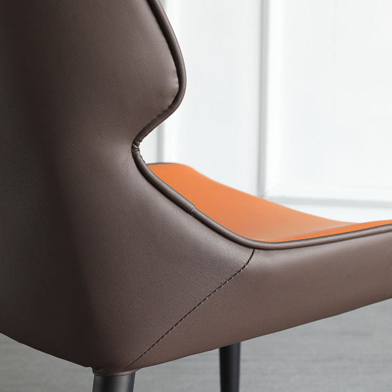 Contemporary Wingback Side Chairs Leather Dining Side Chair for Kitchen