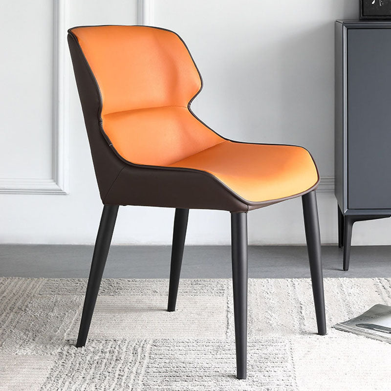 Contemporary Wingback Side Chairs Leather Dining Side Chair for Kitchen