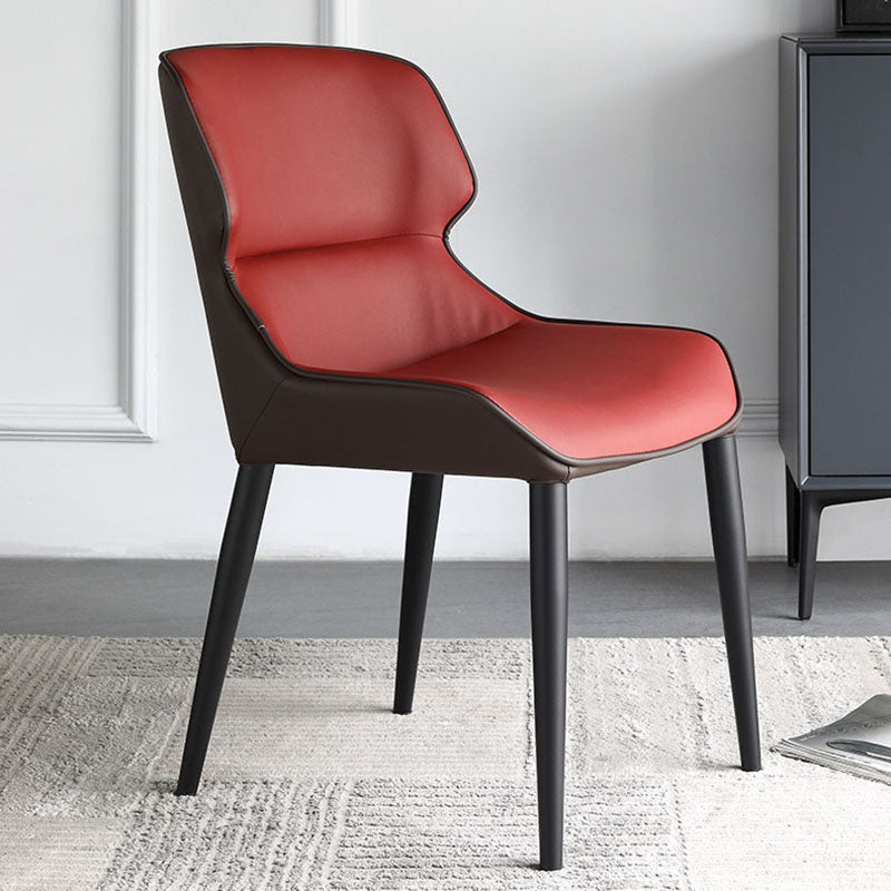 Contemporary Wingback Side Chairs Leather Dining Side Chair for Kitchen
