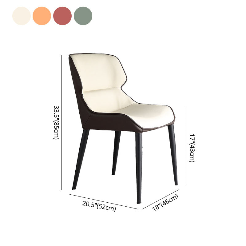 Contemporary Wingback Side Chairs Leather Dining Side Chair for Kitchen