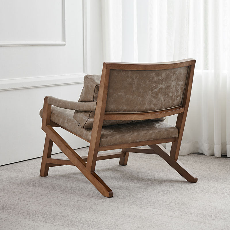 Traditional Style Kitchen Dining Chair Dining Arm Side Chair with Wooden Legs