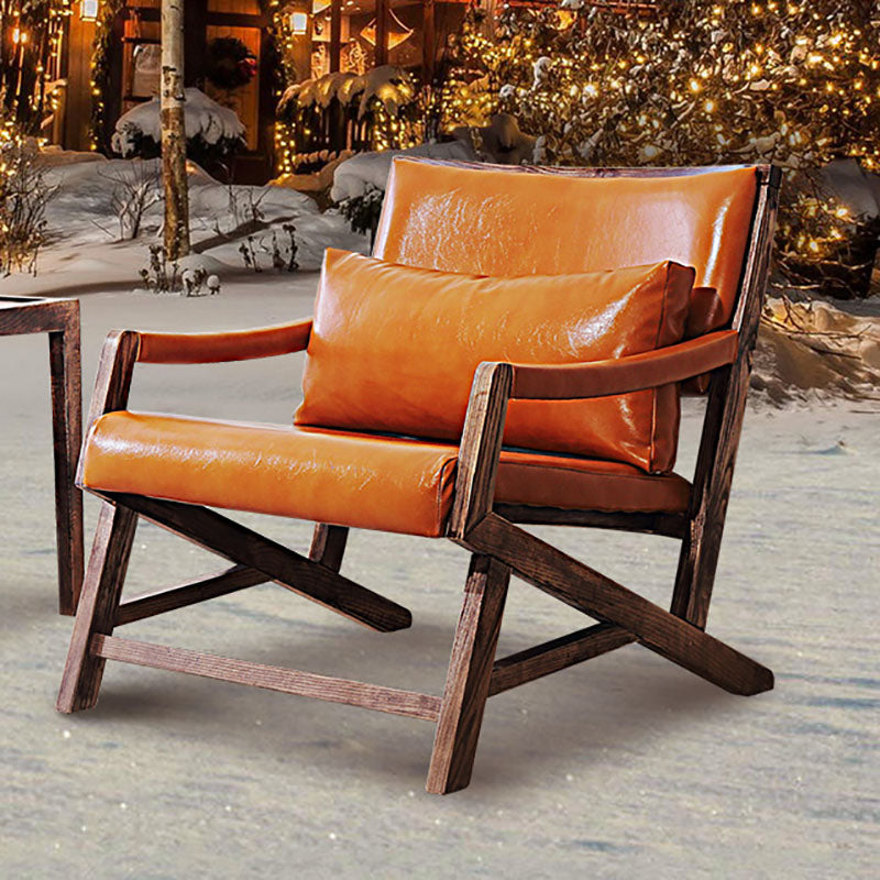 Traditional Style Kitchen Dining Chair Dining Arm Side Chair with Wooden Legs