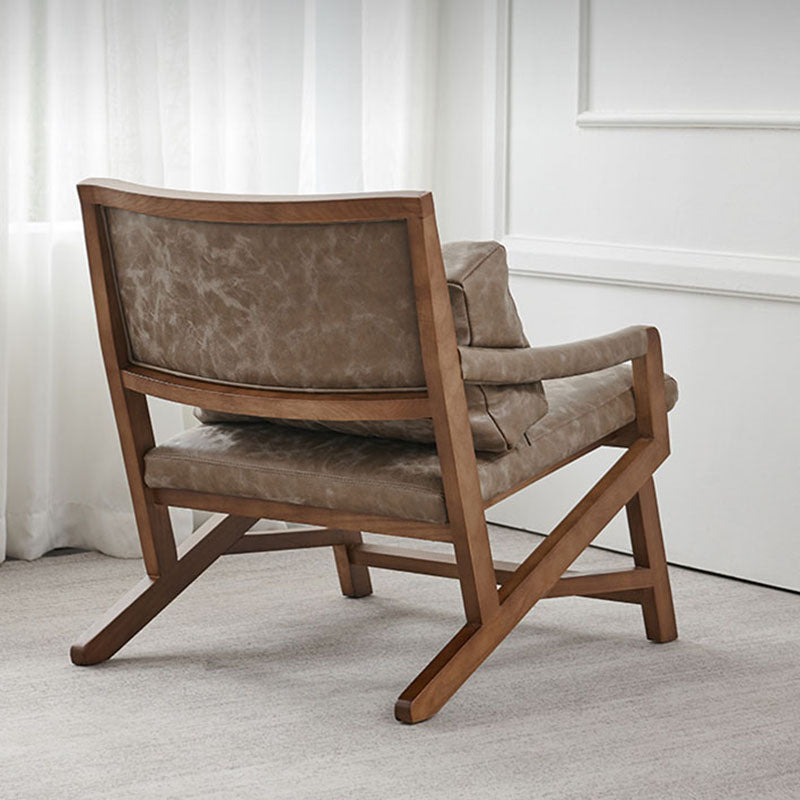 Traditional Style Kitchen Dining Chair Dining Arm Side Chair with Wooden Legs