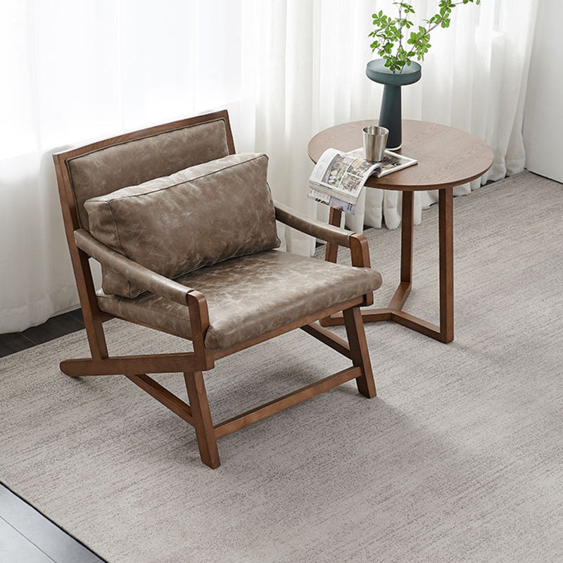 Traditional Style Kitchen Dining Chair Dining Arm Side Chair with Wooden Legs