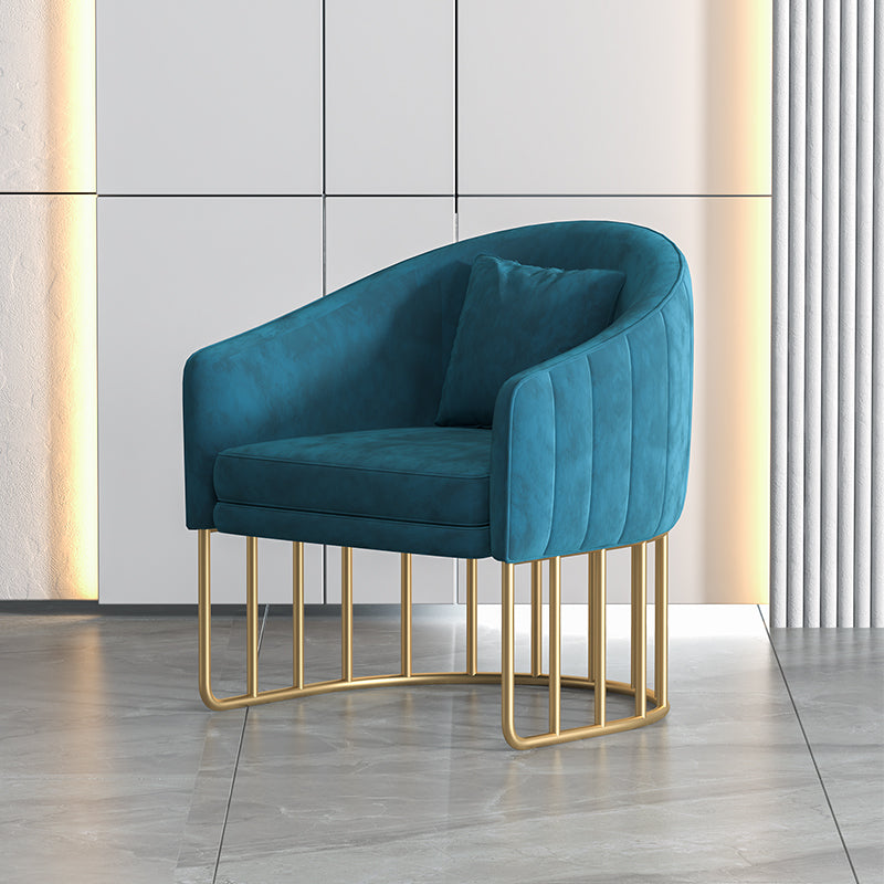 Glam Metal Dining Room Chair Velvet Armless Dining Chairs for Home Use