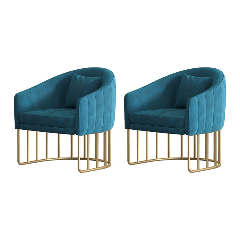 Glam Metal Dining Room Chair Velvet Armless Dining Chairs for Home Use