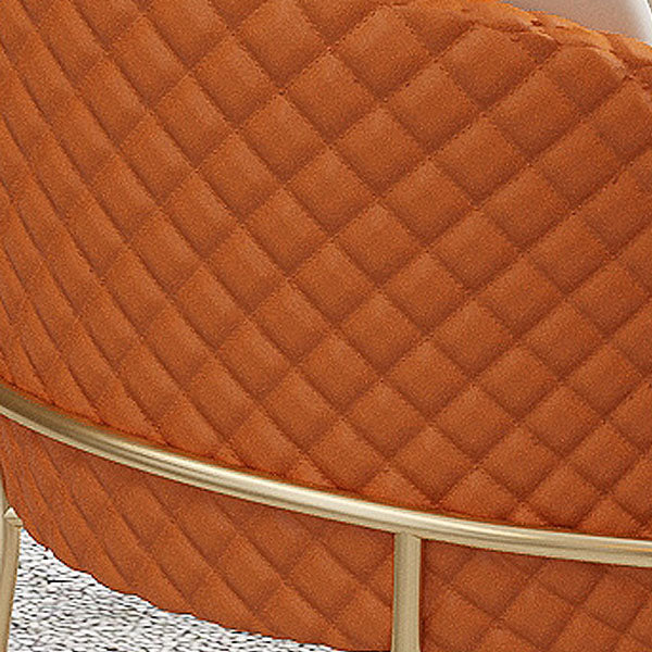 Glam Metal Dining Room Chair Faux Leather Dining Chairs for Home Use