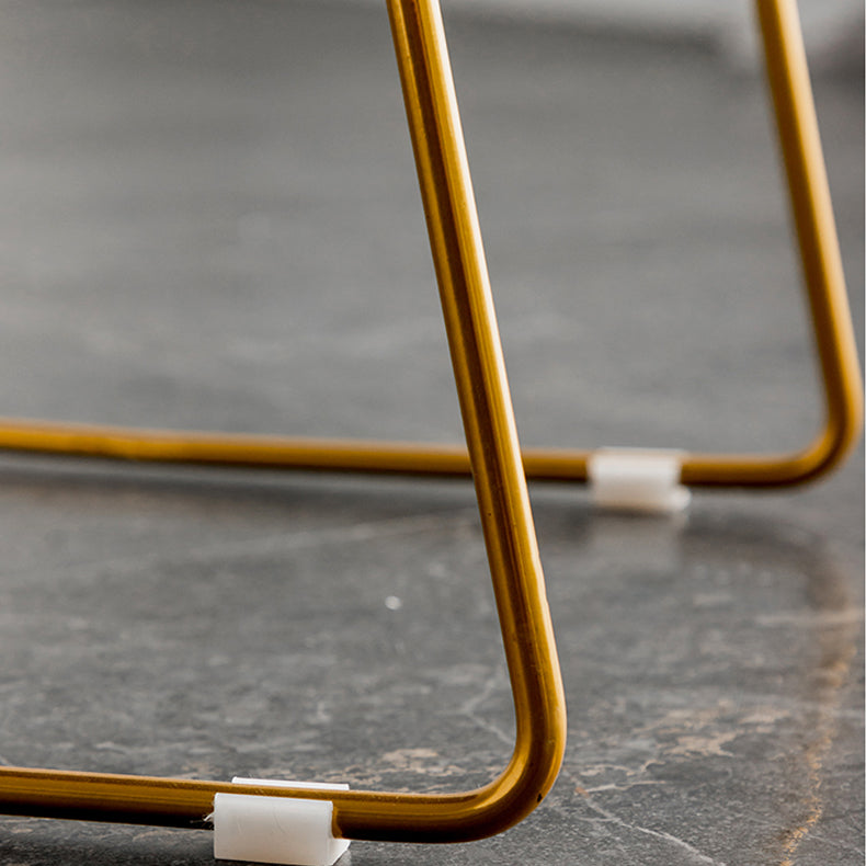 Scandinavian Design Solid Back Armless Dining Chairs Leather Dining Chairs