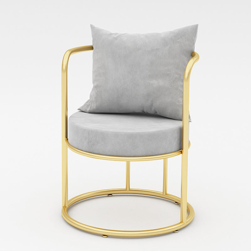 Glam Metal Dining Room Chair Open Back Dining Side Chair for Restaurant Use