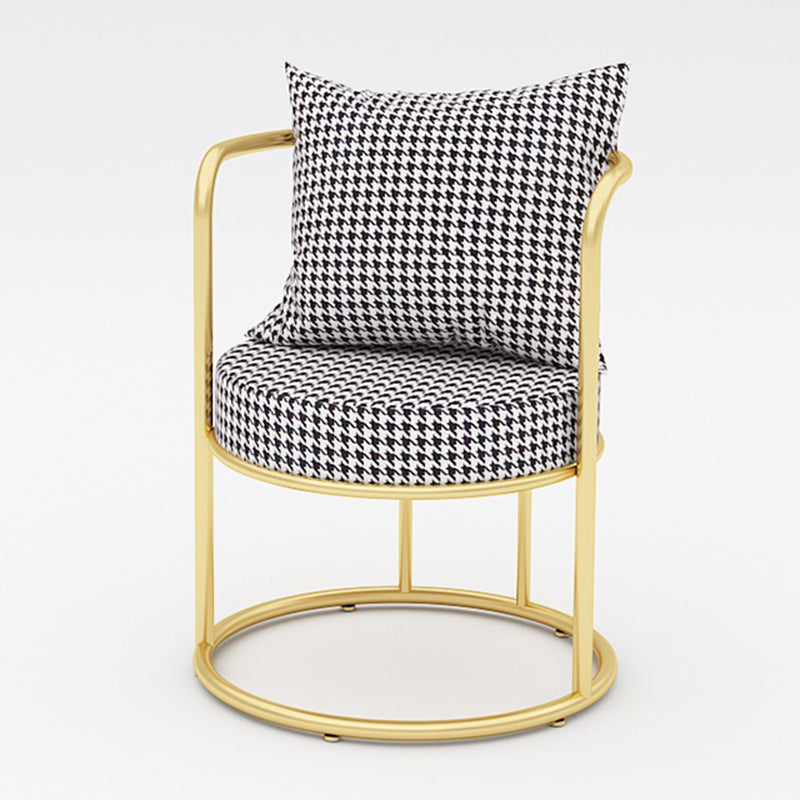 Glam Metal Dining Room Chair Open Back Dining Side Chair for Restaurant Use