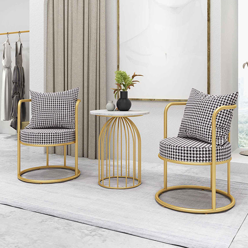 Glam Metal Dining Room Chair Open Back Dining Side Chair for Restaurant Use