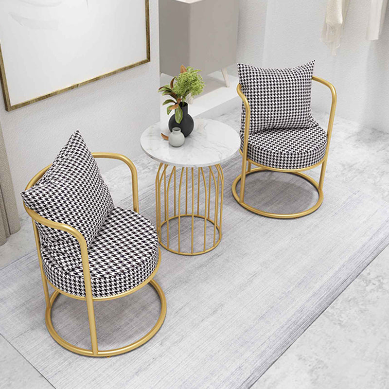 Glam Metal Dining Room Chair Open Back Dining Side Chair for Restaurant Use