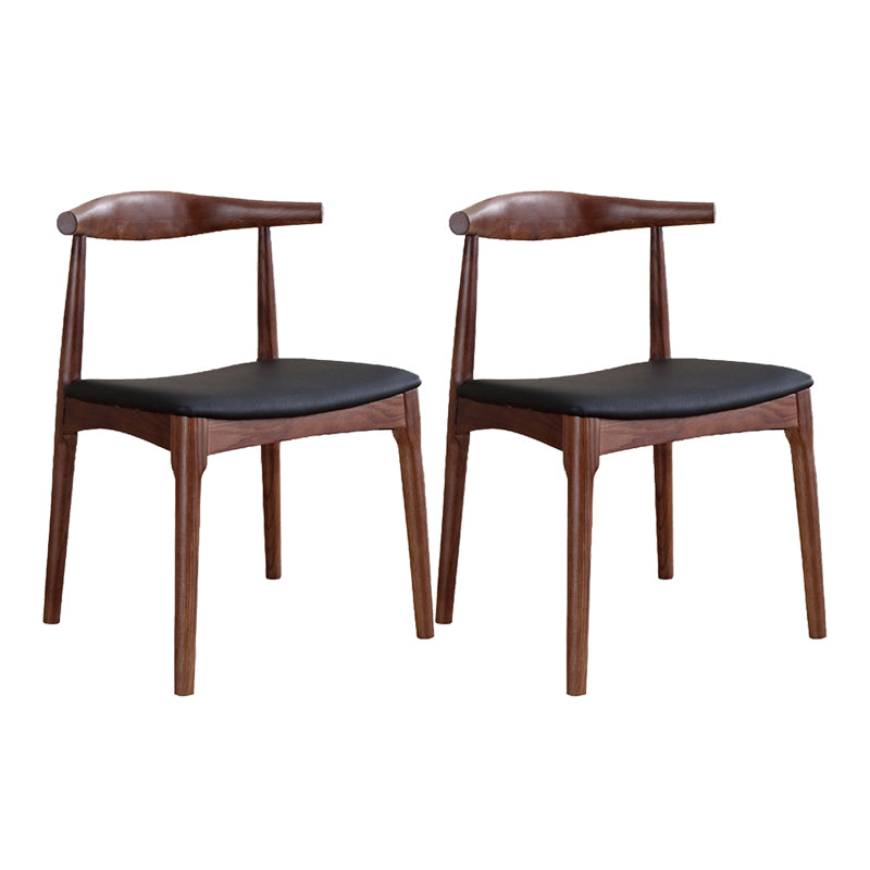 Contemporary Style Real Leather Dining Chairs Open Back Dining Side Chair