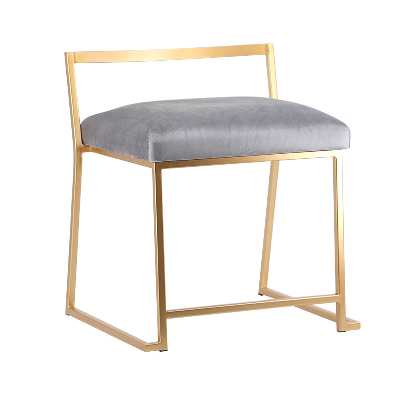 Glam Metal Dining Room Chair Armless Velvet Dining Side Chair for Restaurant Use