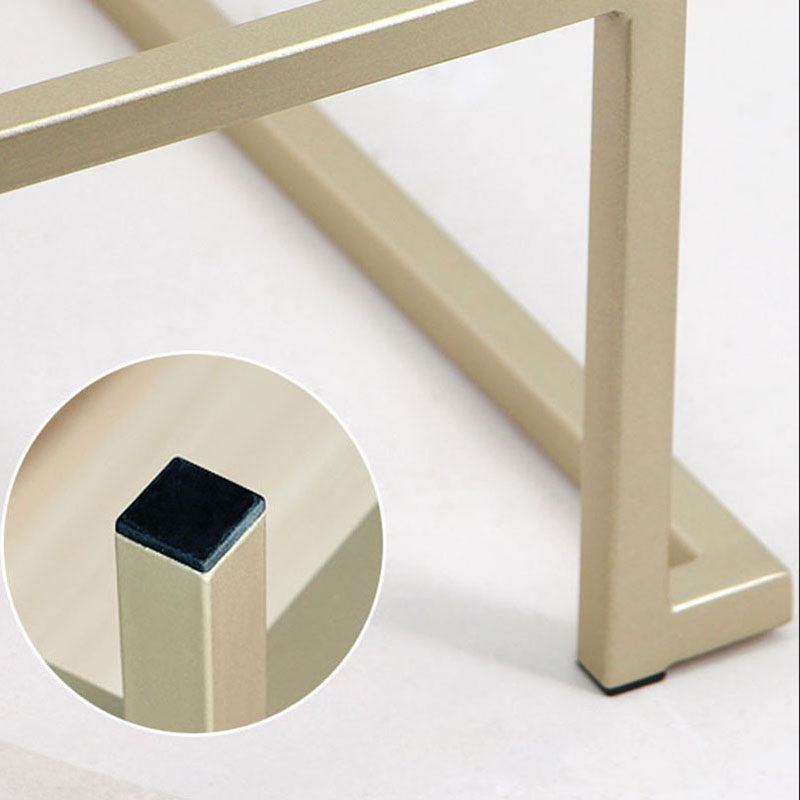 Glam Metal Dining Room Chair Armless Velvet Dining Side Chair for Restaurant Use