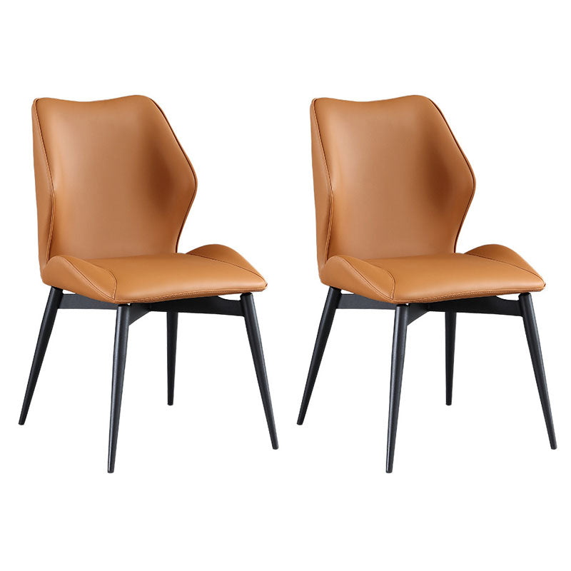 Contemporary Restaurant Wingback Side Chair Leather Dining Chair
