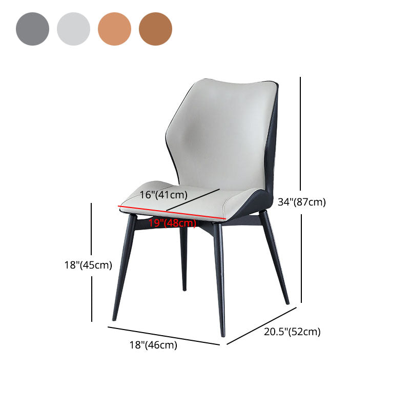 Contemporary Restaurant Wingback Side Chair Leather Dining Chair