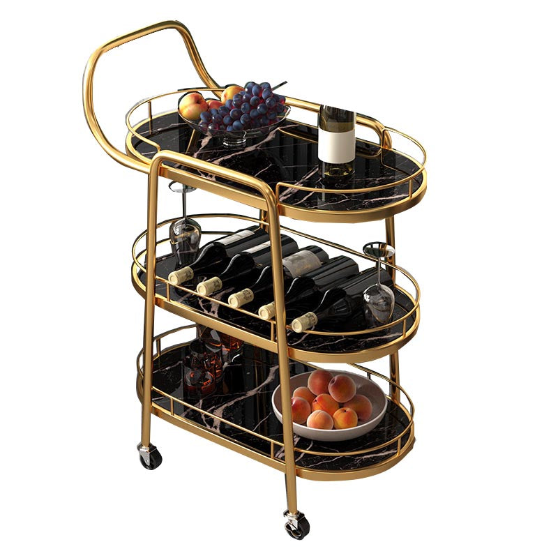 32.28"H Modern Rolling Prep Table Metal Prep Table for Home Use