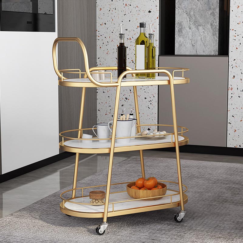 32.28"H Modern Rolling Prep Table Metal Prep Table for Home Use