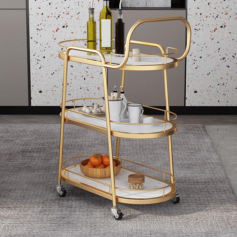 32.28"H Modern Rolling Prep Table Metal Prep Table for Home Use