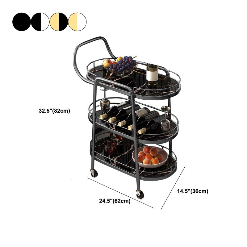 32.28"H Modern Rolling Prep Table Metal Prep Table for Home Use