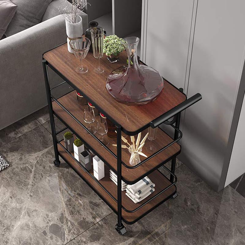 Modern 35.43"H Rolling Prep Table Rectangular Metal Prep Table