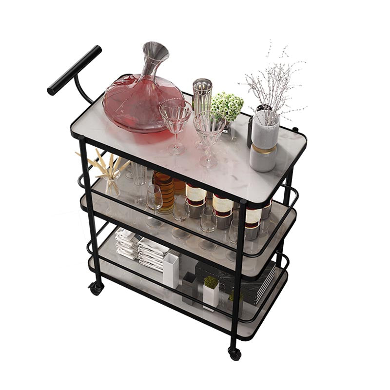Modern 35.43"H Rolling Prep Table Rectangular Metal Prep Table