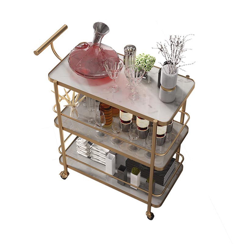 Modern 35.43"H Rolling Prep Table Rectangular Metal Prep Table