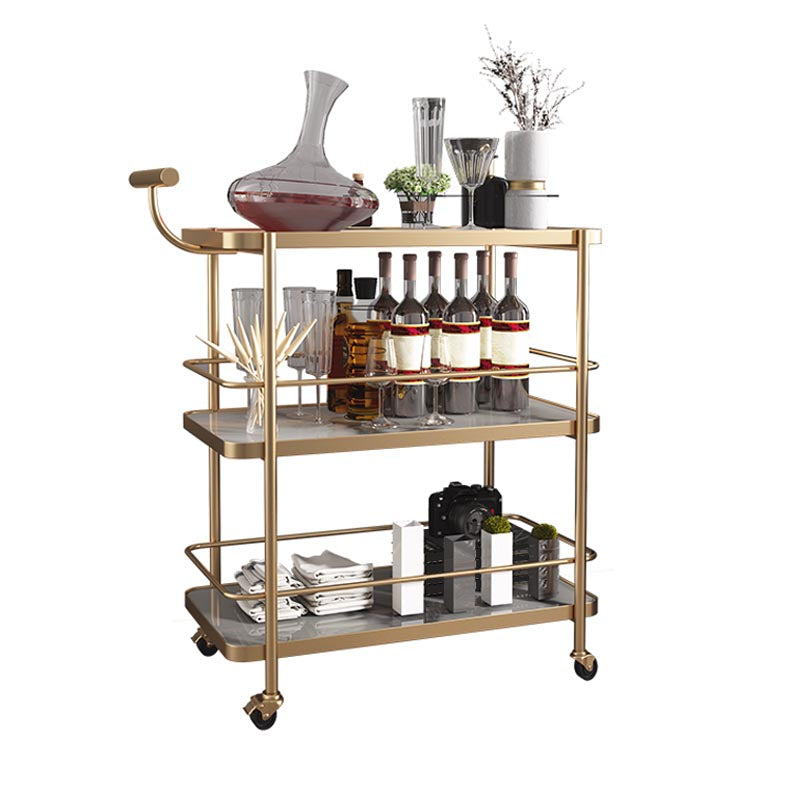 Modern 35.43"H Rolling Prep Table Rectangular Metal Prep Table