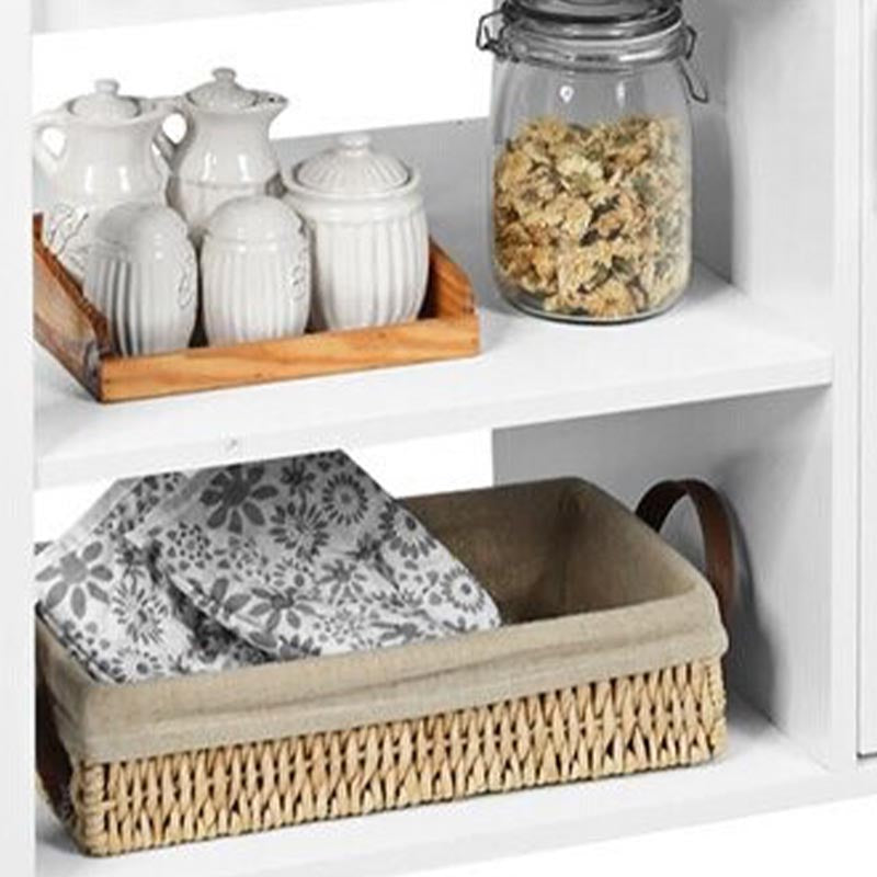 Modern Rolling Kitchen Cart Wood Rectangular Kitchen Island Cart with Towel Rack