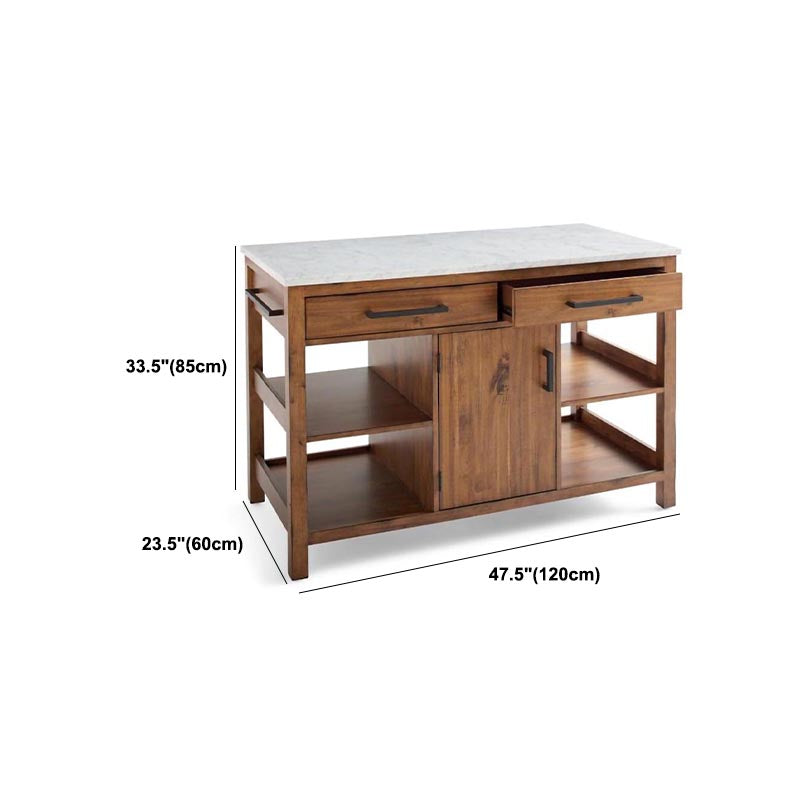 Modern Stationary Kitchen Island Table Sintered Stone Kitchen Island Table with Towel Rack