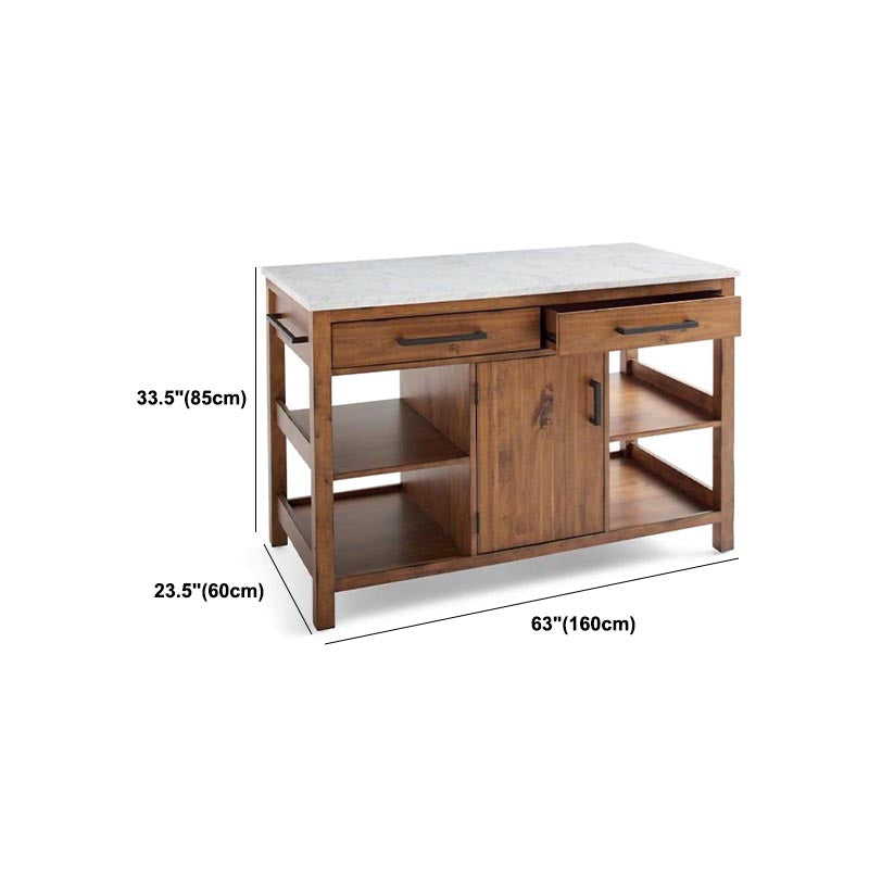 Modern Stationary Kitchen Island Table Sintered Stone Kitchen Island Table with Towel Rack