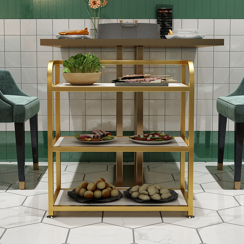 25.59"H Modern Stationary Prep Table Metal Rectangular Prep Table for Home Use