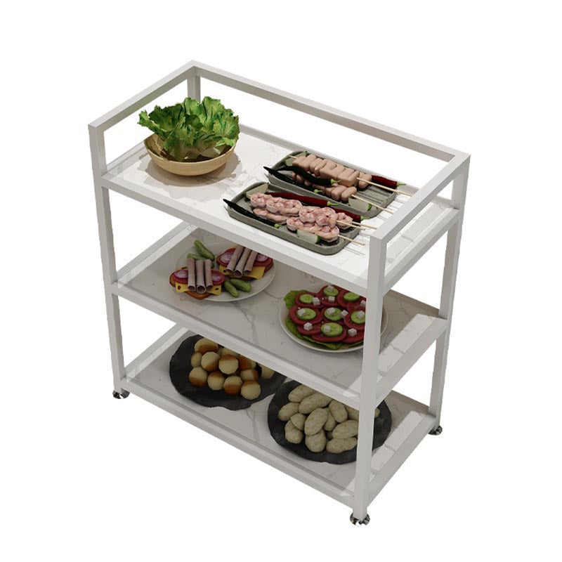 25.59"H Modern Stationary Prep Table Metal Rectangular Prep Table for Home Use