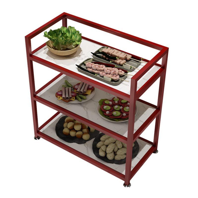 25.59"H Modern Stationary Prep Table Metal Rectangular Prep Table for Home Use