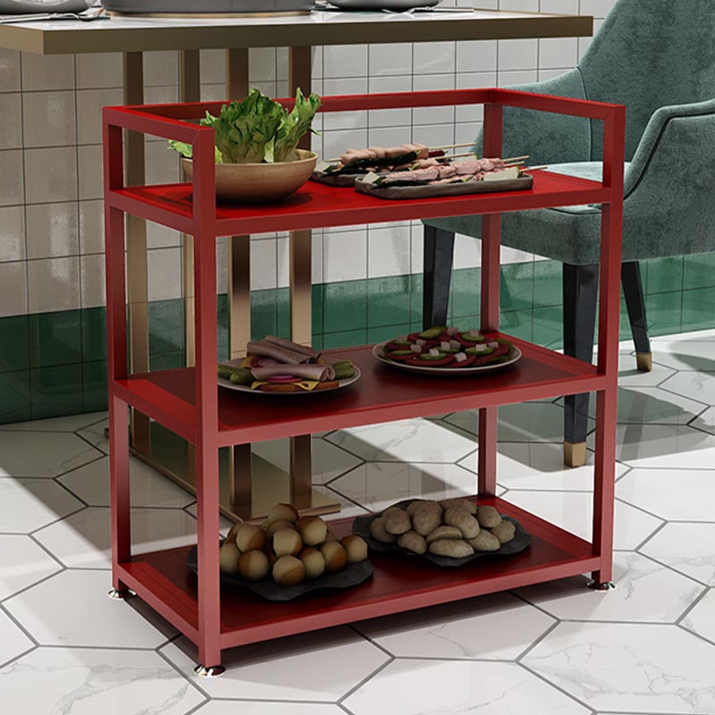 25.59"H Modern Stationary Prep Table Metal Rectangular Prep Table for Home Use