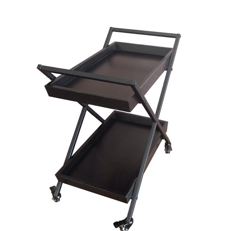 27.56"H Rolling Modern Prep Table Wood Rectangular Prep Table for Home Use