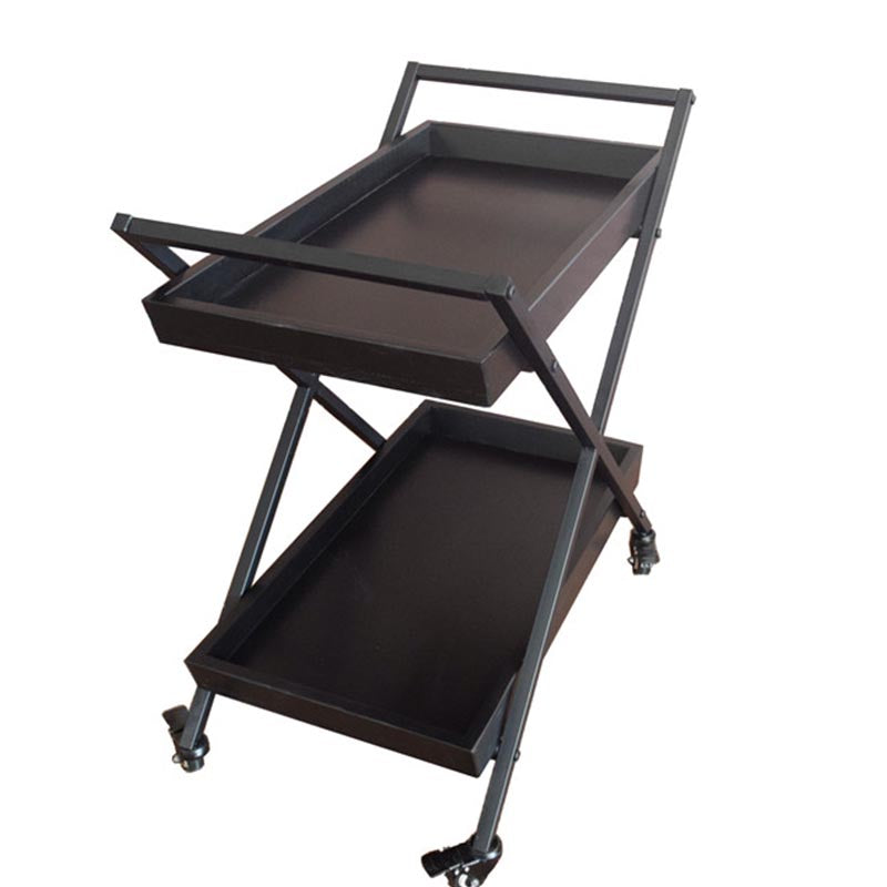 27.56"H Rolling Modern Prep Table Wood Rectangular Prep Table for Home Use