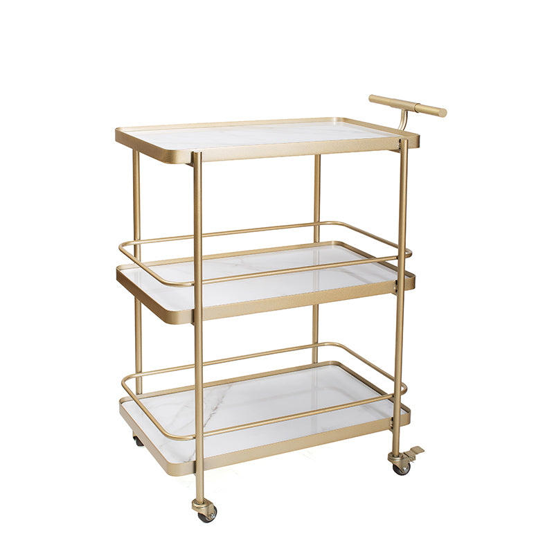 Modern 35.43"H Rolling Kitchen Cart Metal Rectangular Kitchen Island Cart