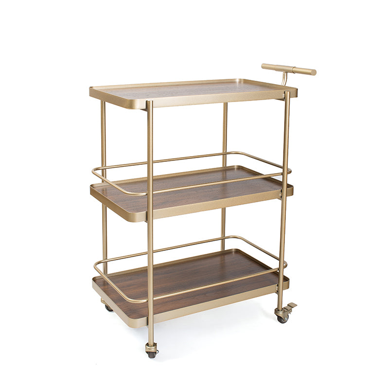 Modern 35.43"H Rolling Kitchen Cart Metal Rectangular Kitchen Island Cart