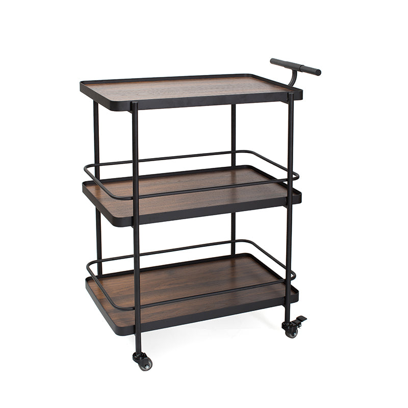 Modern 35.43"H Rolling Kitchen Cart Metal Rectangular Kitchen Island Cart