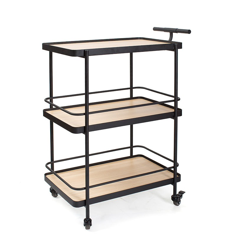 Modern 35.43"H Rolling Kitchen Cart Metal Rectangular Kitchen Island Cart