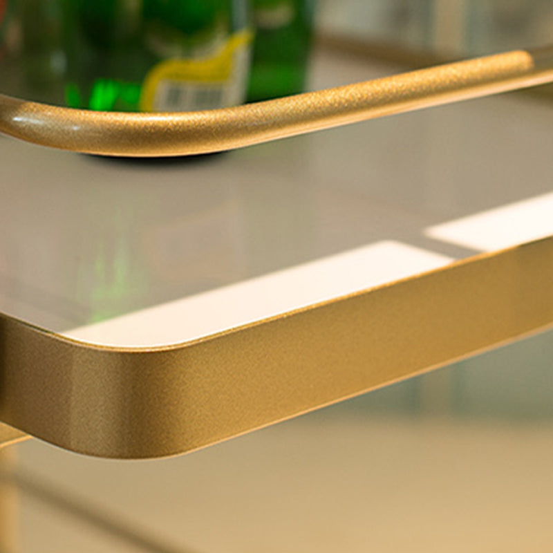 Modern 35.43"H Rolling Kitchen Cart Metal Rectangular Kitchen Island Cart