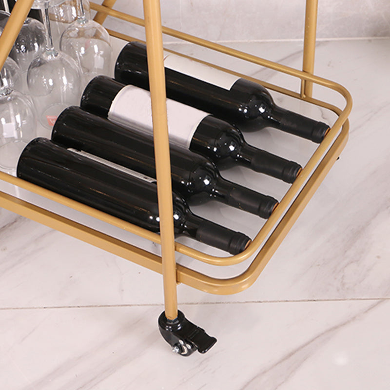 Modern 31.1"H Rolling Prep Table Metal Prep Table with Open Storage