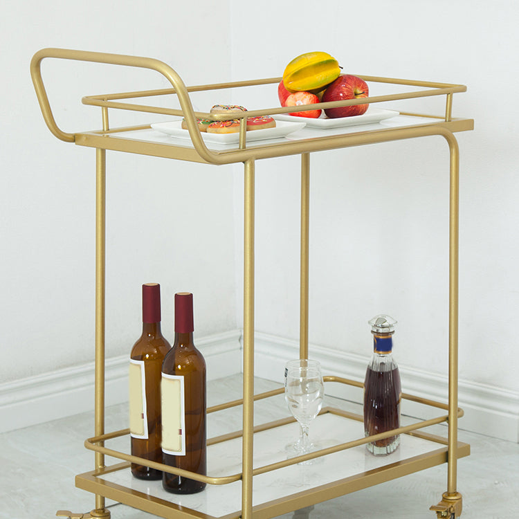 Contemporary 33.86"H Rolling Prep Table Rectangular Metal Prep Table for Home Use