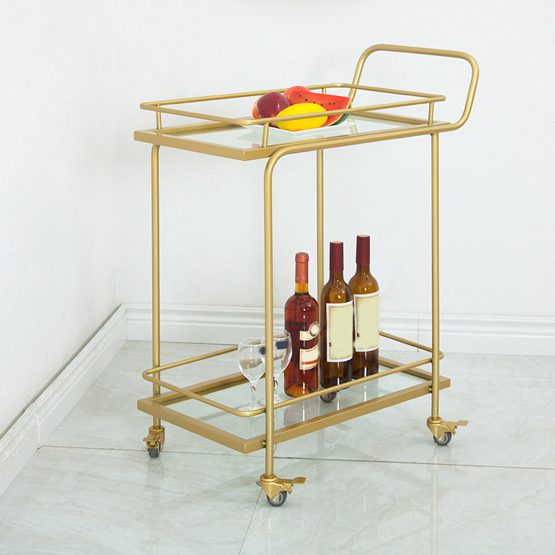 Contemporary 33.86"H Rolling Prep Table Rectangular Metal Prep Table for Home Use